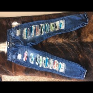 Serape Distressed Jeans